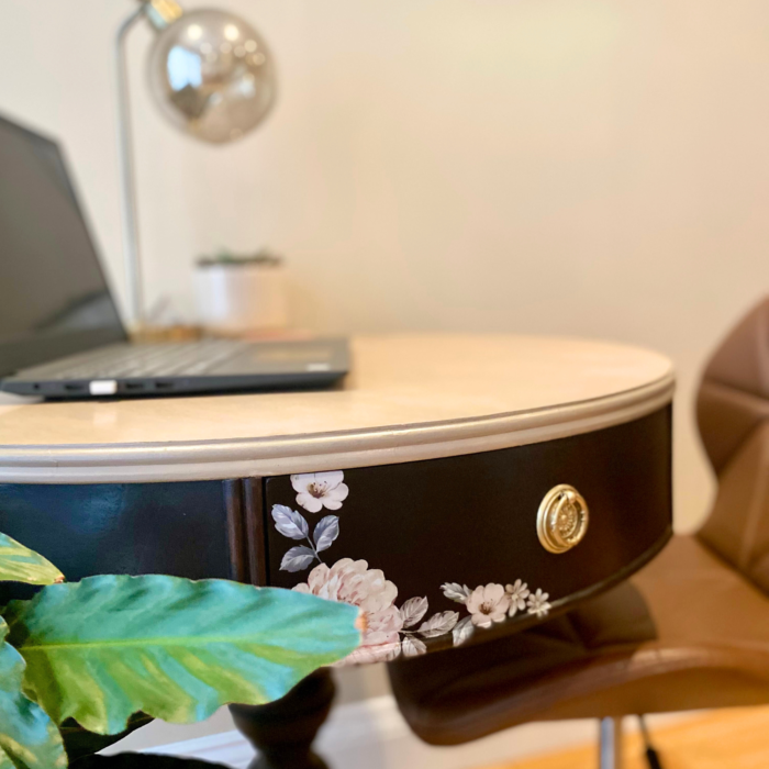 Vintage Round Library Table